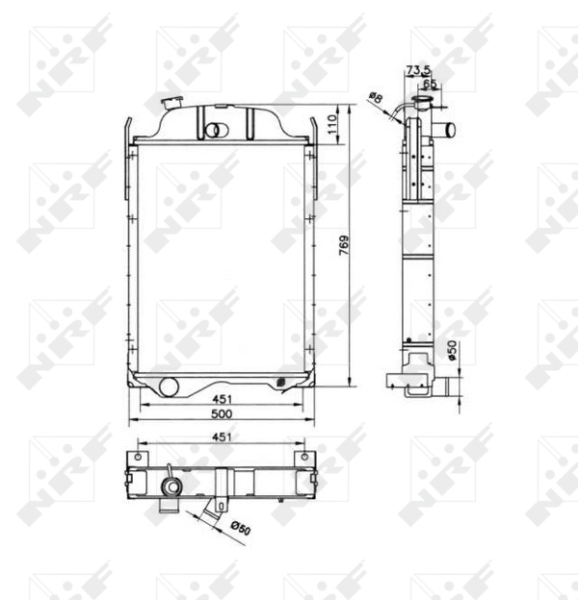 Aandrijfaccu koeler NRF 52254