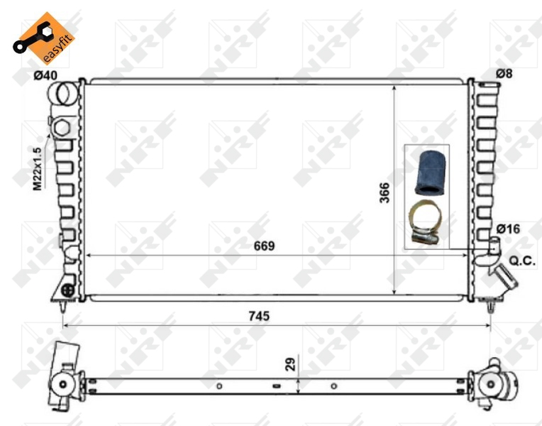 NRF Radiateur 58189