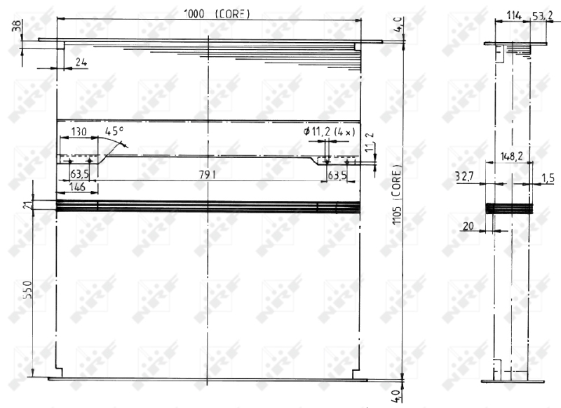 Koelblok radiateur NRF 60511