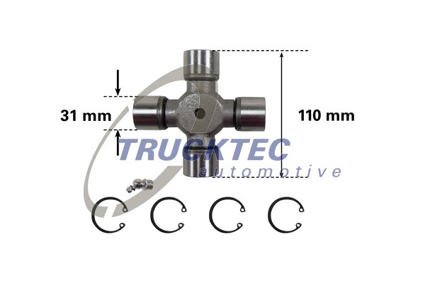 Rubber askoppeling / Hardyschijf Trucktec Automotive 01.34.038