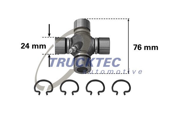 Rubber askoppeling / Hardyschijf Trucktec Automotive 02.34.017