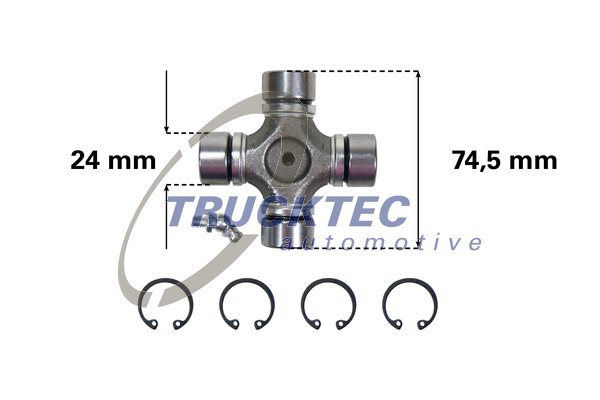 Rubber askoppeling / Hardyschijf Trucktec Automotive 02.34.053