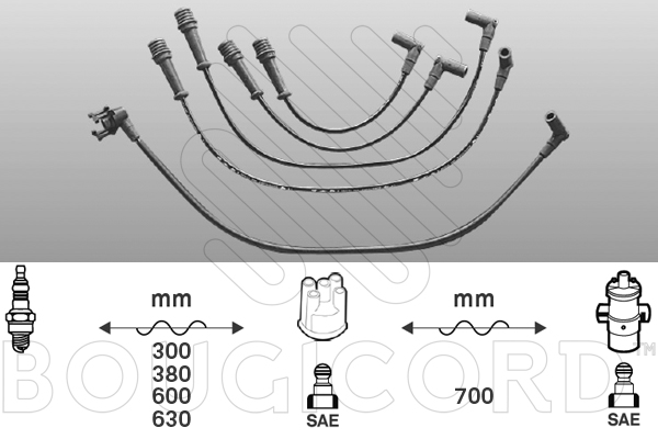Bougiekabelset Bougicord 1412