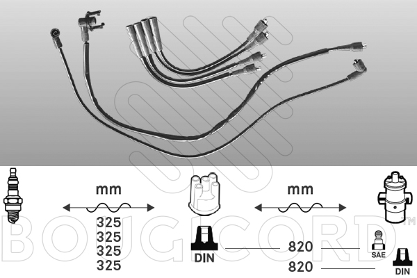 Bougiekabelset Bougicord 2451