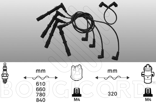 Bougiekabelset Bougicord 9235