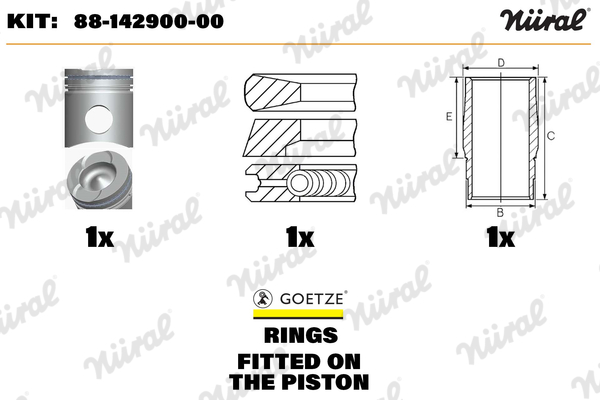 Cilinderbus/voering Nüral 88-142900-00