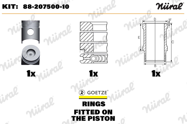 Cilinderbus/voering Nüral 88-207500-10