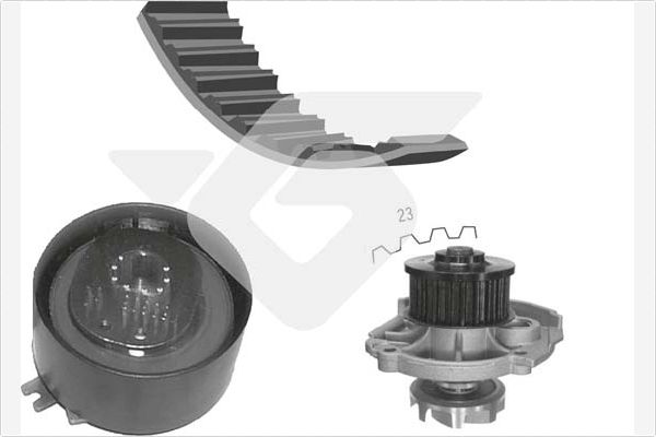 Distributieriem kit inclusief waterpomp Hutchinson KH 139WP39