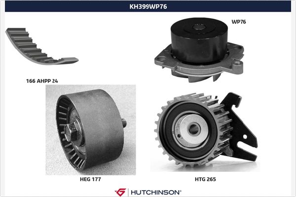 Distributieriem kit inclusief waterpomp Hutchinson KH 399WP76