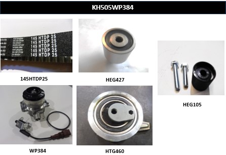 Distributieriem kit inclusief waterpomp Hutchinson KH 505WP384