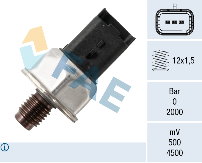 Sensor, brandstofdruk FAE 15621