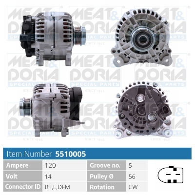 Alternator/Dynamo Meat Doria 5510005