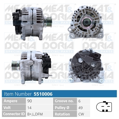 Alternator/Dynamo Meat Doria 5510006