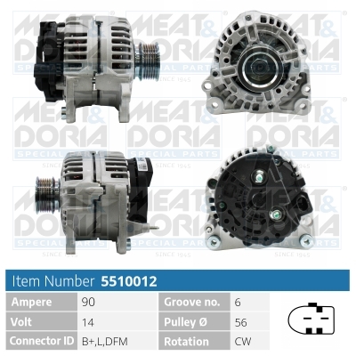 Alternator/Dynamo Meat Doria 5510012