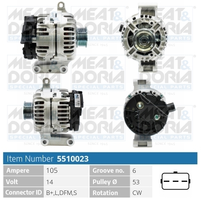 Alternator/Dynamo Meat Doria 5510023