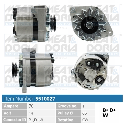 Alternator/Dynamo Meat Doria 5510027