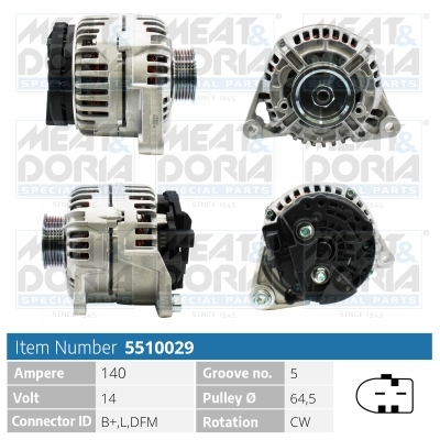 Alternator/Dynamo Meat Doria 5510029