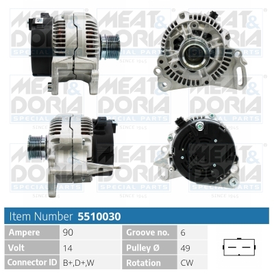 Alternator/Dynamo Meat Doria 5510030