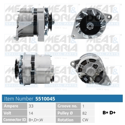 Alternator/Dynamo Meat Doria 5510045