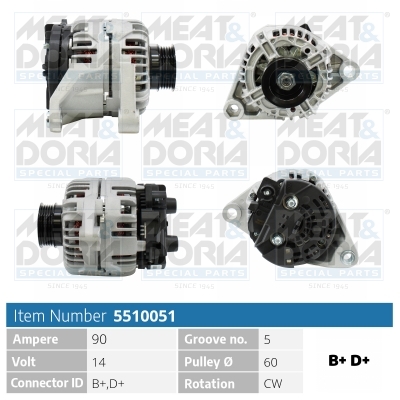 Alternator/Dynamo Meat Doria 5510051