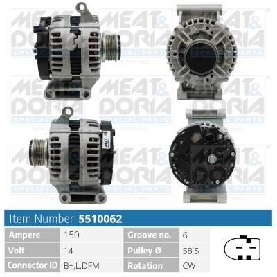 Alternator/Dynamo Meat Doria 5510062