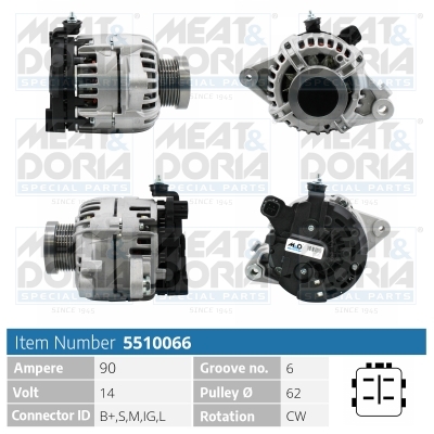 Alternator/Dynamo Meat Doria 5510066