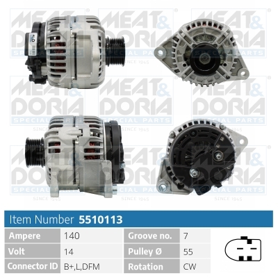 Alternator/Dynamo Meat Doria 5510113