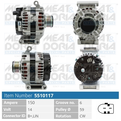 Alternator/Dynamo Meat Doria 5510117