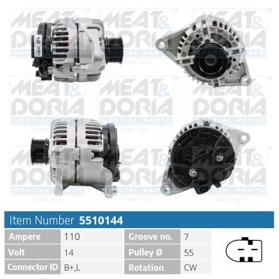 Alternator/Dynamo Meat Doria 5510144