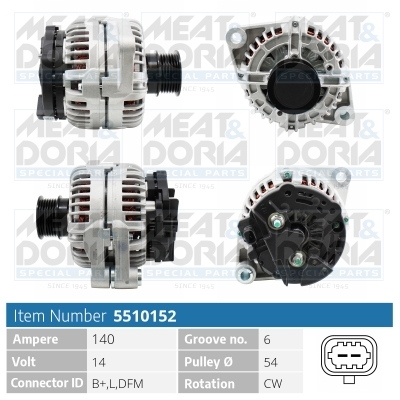 Alternator/Dynamo Meat Doria 5510152