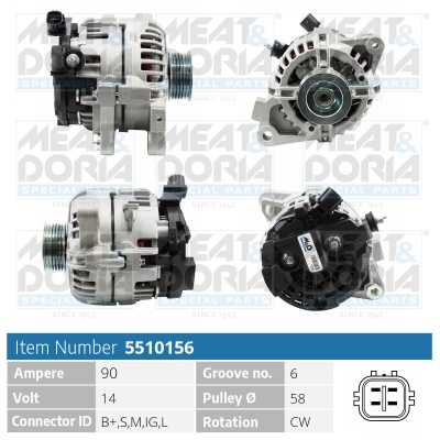 Alternator/Dynamo Meat Doria 5510156