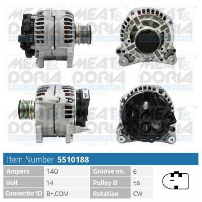 Alternator/Dynamo Meat Doria 5510188