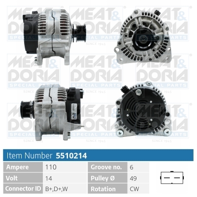 Alternator/Dynamo Meat Doria 5510214