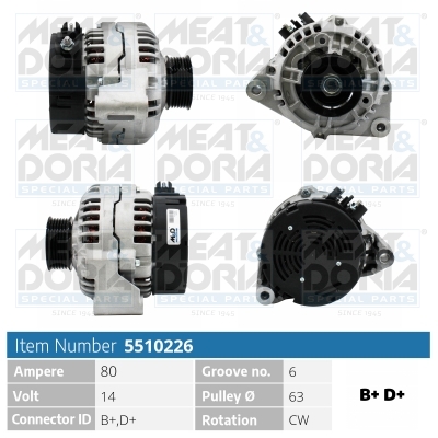 Alternator/Dynamo Meat Doria 5510226