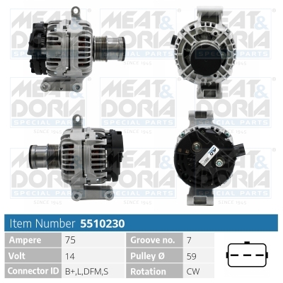 Alternator/Dynamo Meat Doria 5510230