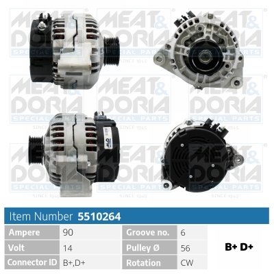 Alternator/Dynamo Meat Doria 5510264