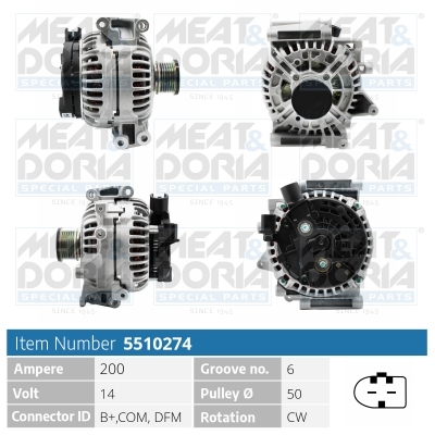 Alternator/Dynamo Meat Doria 5510274