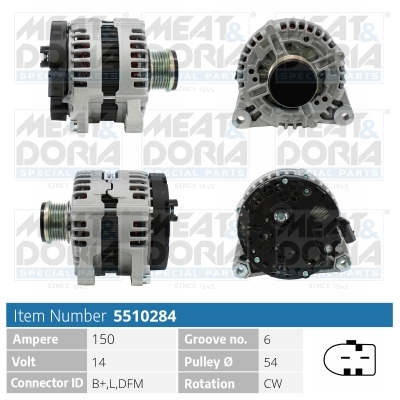 Alternator/Dynamo Meat Doria 5510284