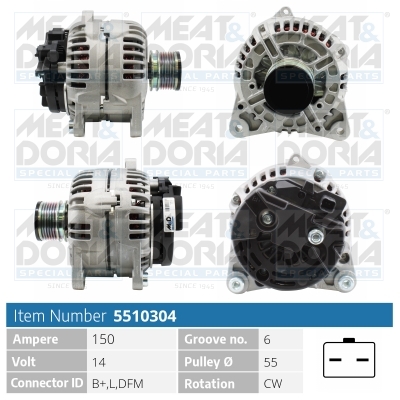 Alternator/Dynamo Meat Doria 5510304