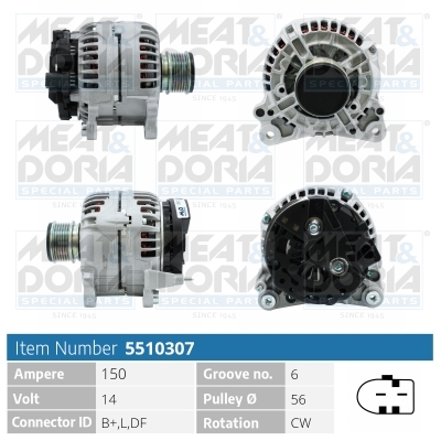 Alternator/Dynamo Meat Doria 5510307