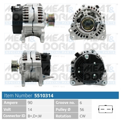 Alternator/Dynamo Meat Doria 5510314