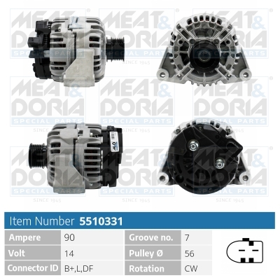 Alternator/Dynamo Meat Doria 5510331