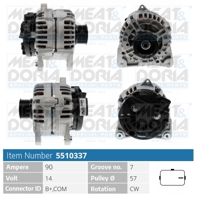 Alternator/Dynamo Meat Doria 5510337