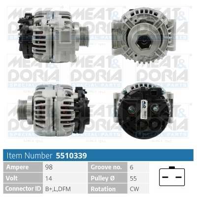 Alternator/Dynamo Meat Doria 5510339