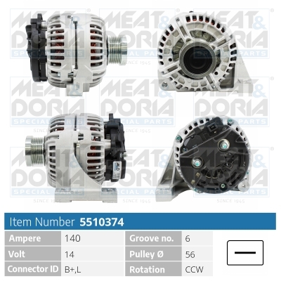 Alternator/Dynamo Meat Doria 5510374