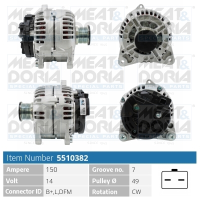 Alternator/Dynamo Meat Doria 5510382