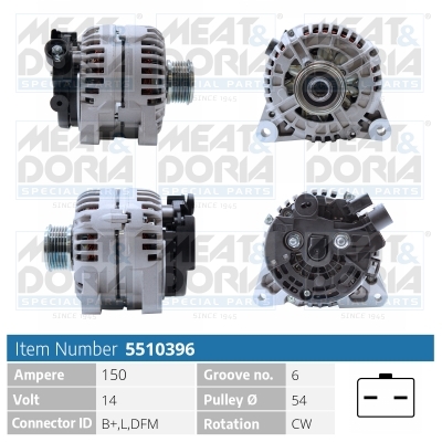 Alternator/Dynamo Meat Doria 5510396