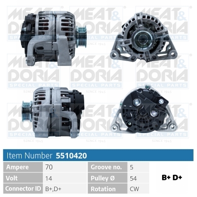 Alternator/Dynamo Meat Doria 5510420