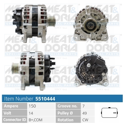 Alternator/Dynamo Meat Doria 5510444