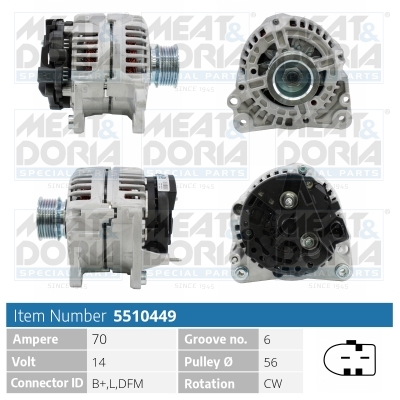 Alternator/Dynamo Meat Doria 5510449